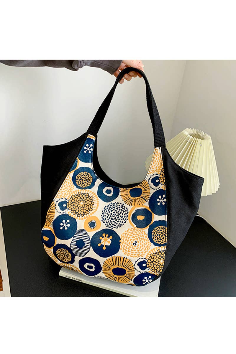 ACCITY - Wholesale Shoulder Bag - Women's - MODERN PATTERNED CASUAL CANVAS SHOULDER BAG_CWAB05118