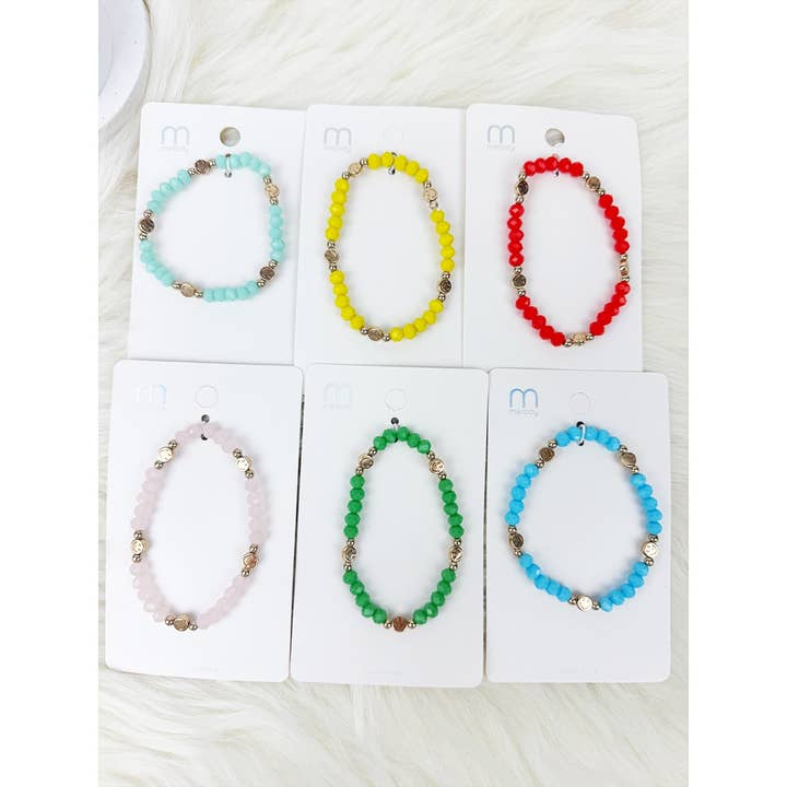 MIX COLOR Cute Smiley Charm Coloful Bead Bracelet for wholesale on Faire3