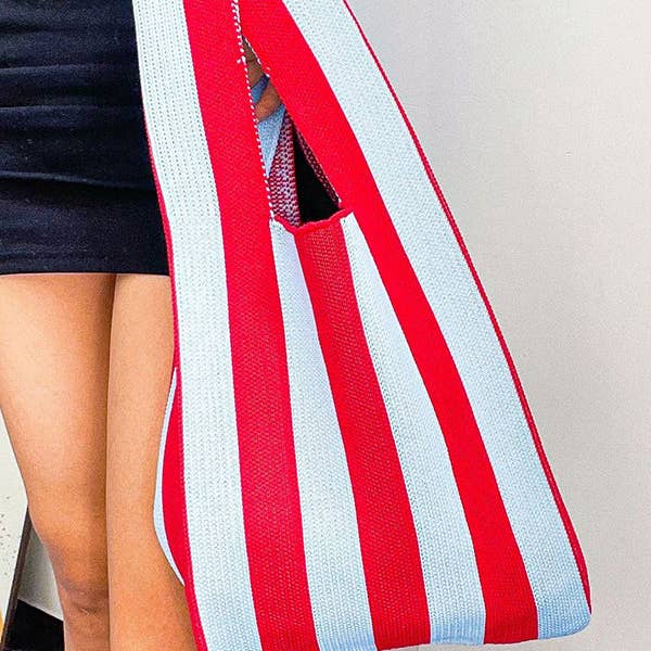 UZ Wholesale Store - Wholesale Tote bag – Women's - Contrast Color Striped Bags Woven Handbag10