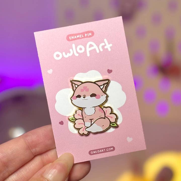 owloArt - Wholesale Lapel Pin/Button - Sakura Fox Enamel Pin0