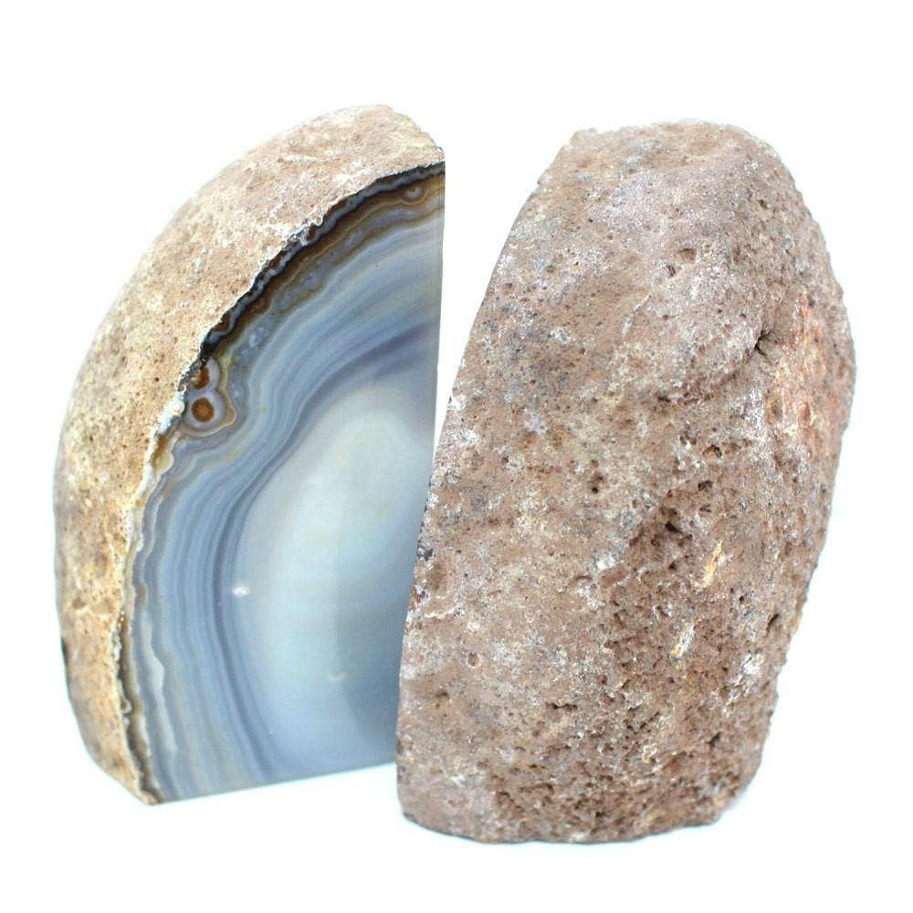 Rock Paradise - Wholesale Bookend - Crystal Geode Agate Bookend Pair 1-3 lb Natural2