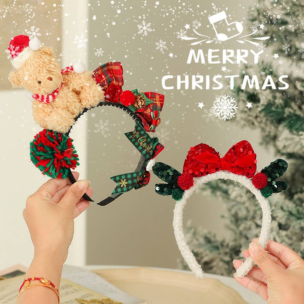 ACCITY - Wholesale Fashion Headband - Women's - Christmas Party Hat Feather Headband Decor_CWMM105857