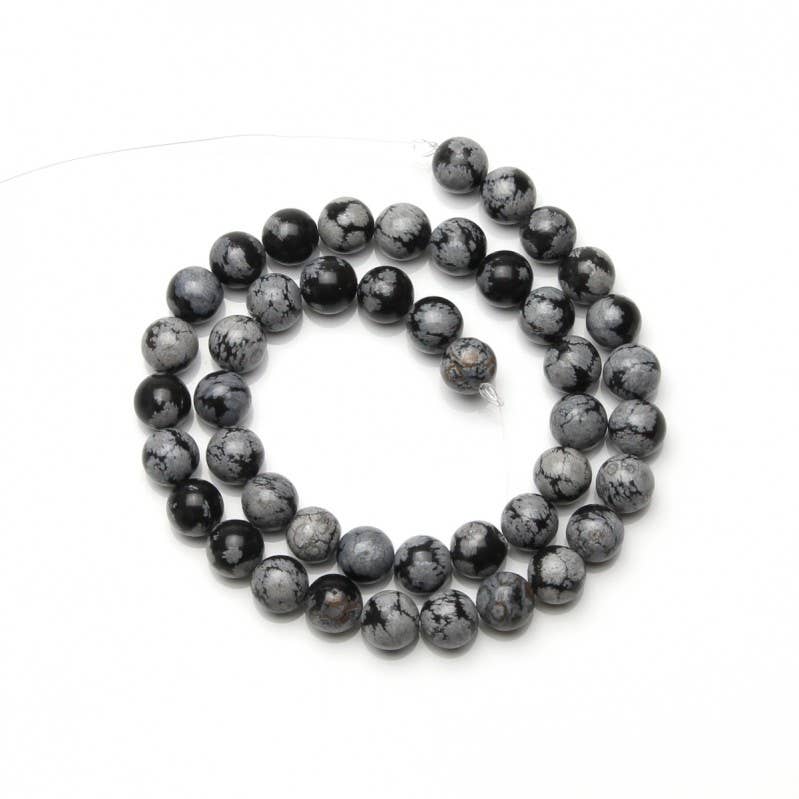 UniArt - Wholesale Craft Supplies - Snowflake obsidian round beads2