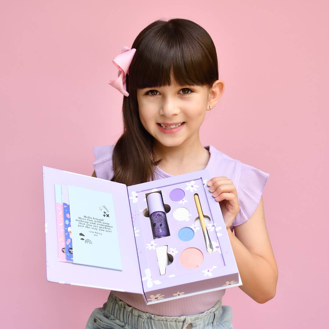 no nasties kids - Vente Maquillage – enfant - Palette de maquillage pressé naturelle pour enfants Nancy Kids en violet1