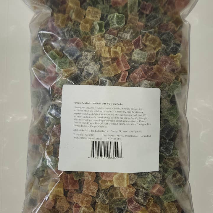 Sea Moss Organics LLC – wholesale Gummy – Sea Moss Gummies with organic fruits~ No Refrigeration 10LBS2