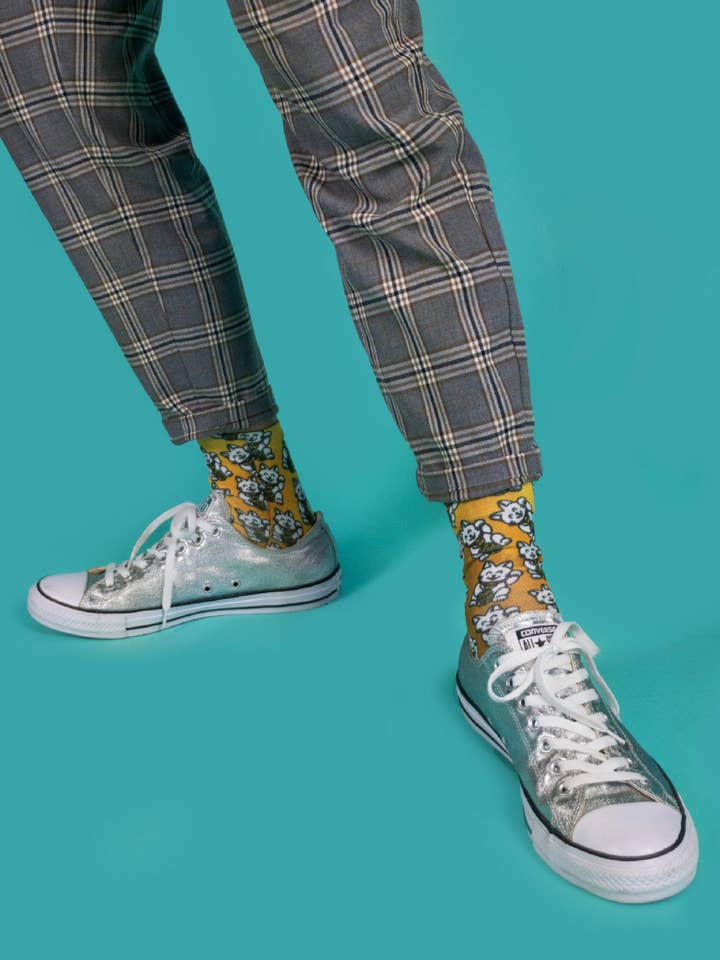 SWEET PARIPE - Wholesale Sokken - Uniseks - Gele Maneki Neko sokken