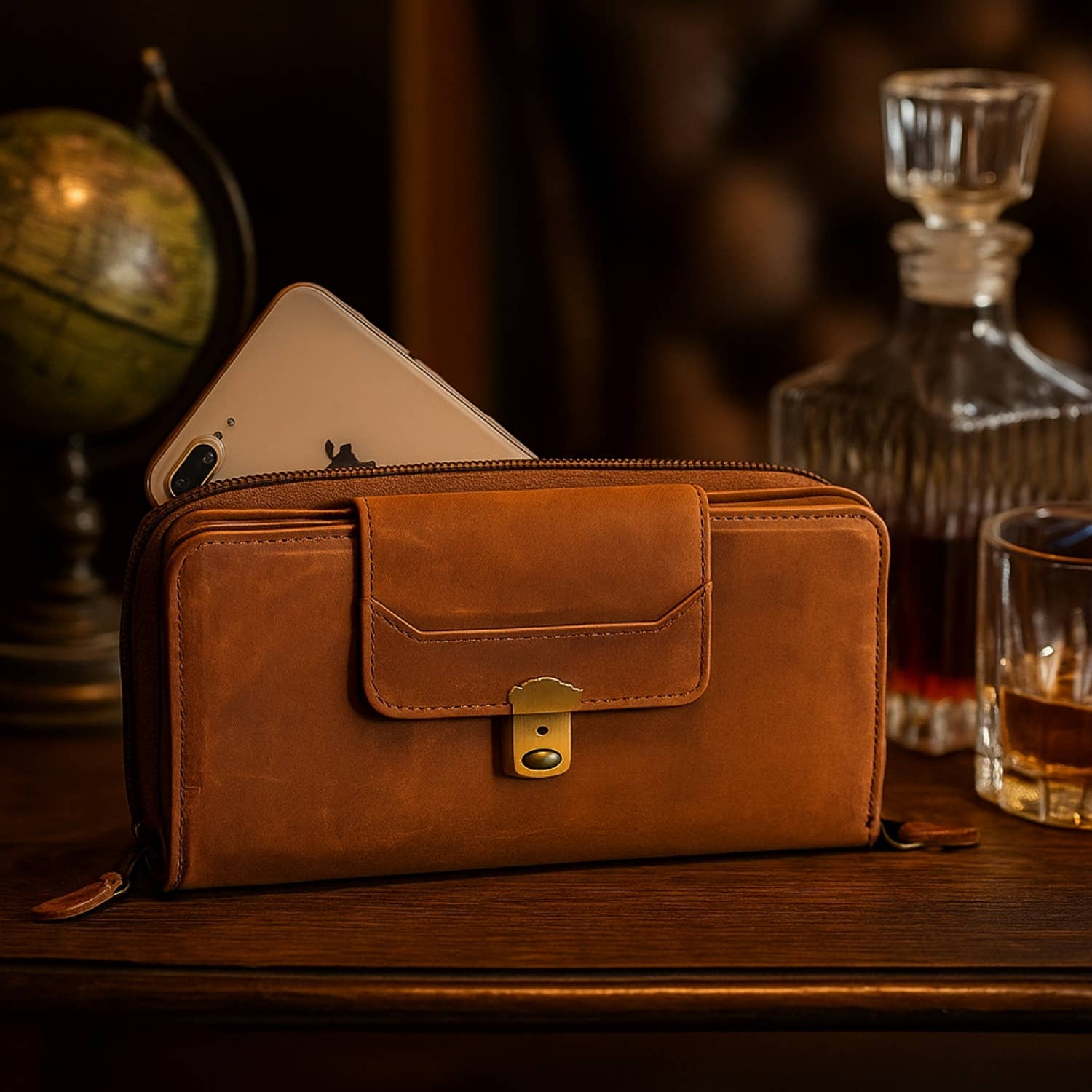 Hides - Wholesale Wallet - Women's - Leather Zip Around Wallet 18 Card Slots4