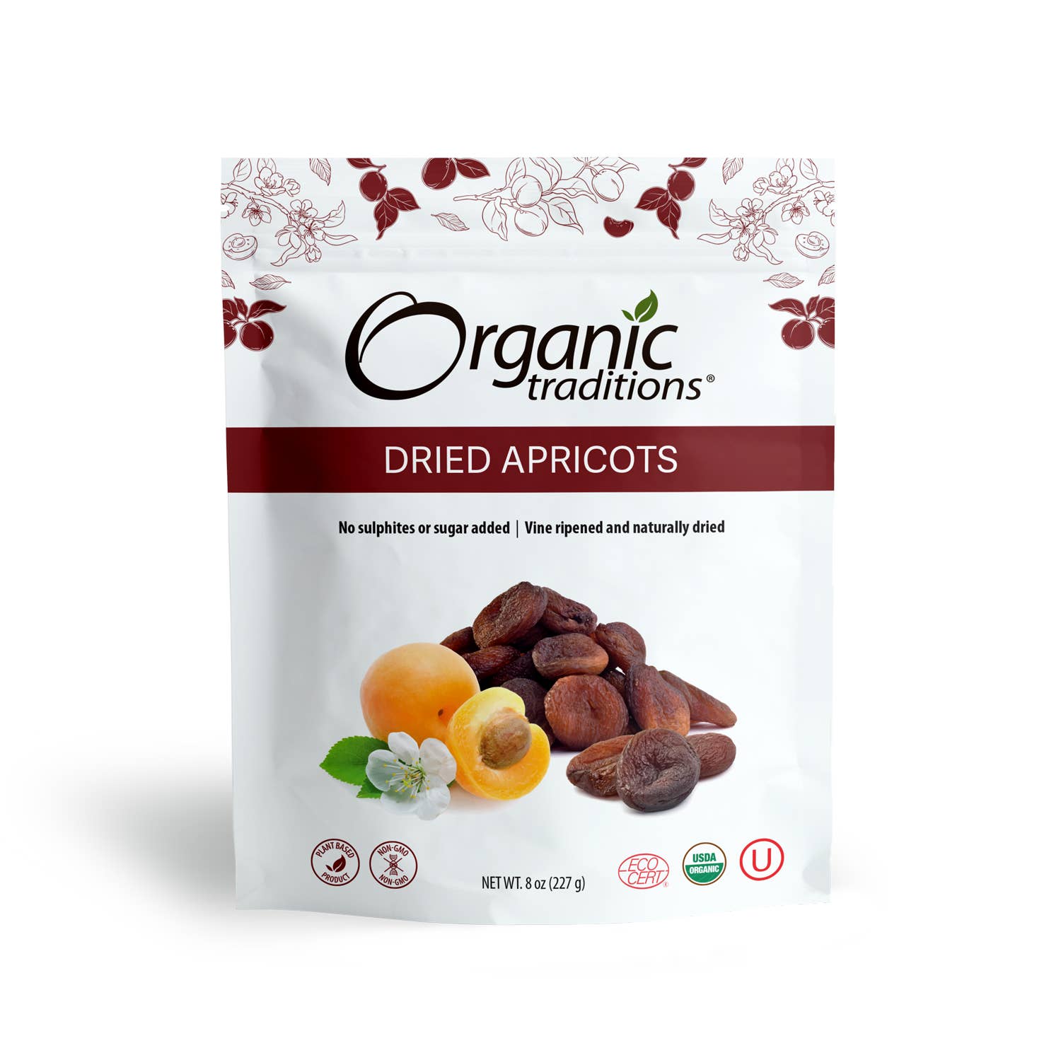 Organic Traditions - Wholesale Dried/Dehydrated Fruit - Dried Apricots - 8 oz (227g)