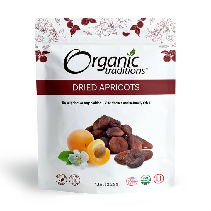 Organic Traditions - Wholesale Dried/Dehydrated Fruit - Dried Apricots - 8 oz (227g)0
