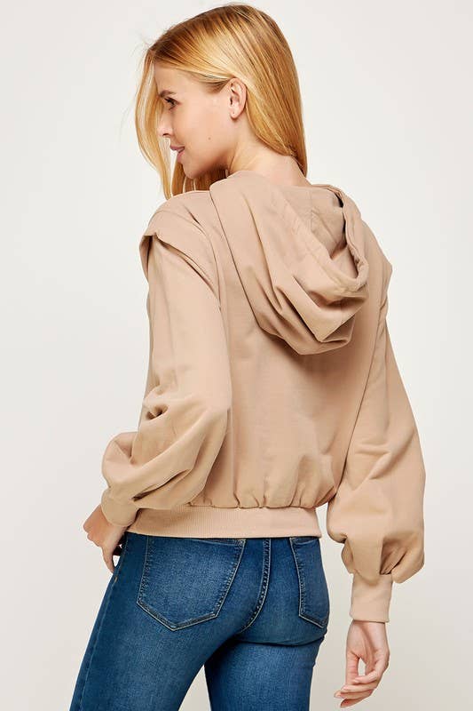 Wholesale Knit Front Cutout Detail Hoodie Sweatshirt for your store