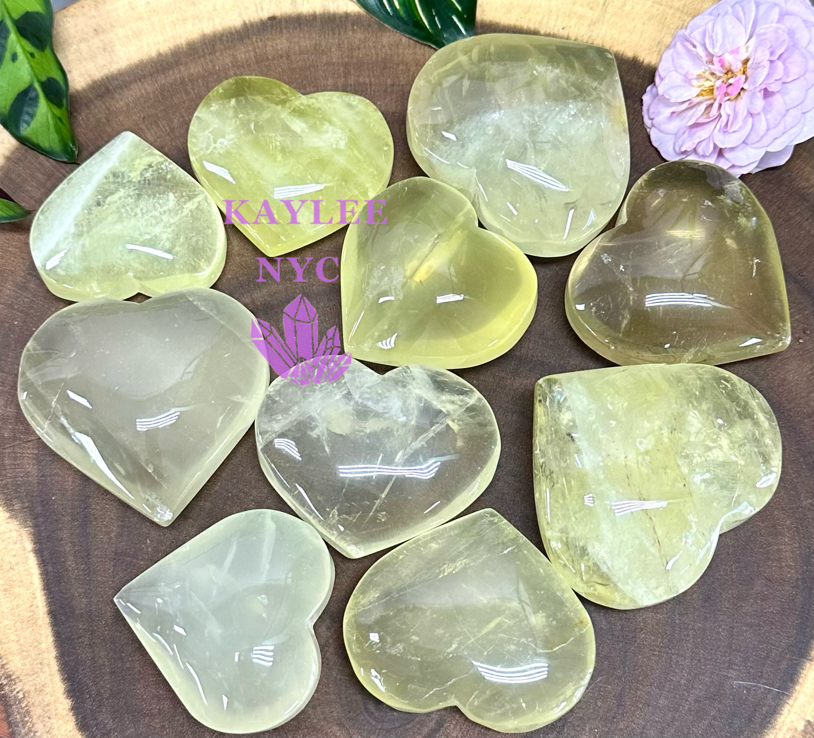 KayleeNYC - Wholesale Spiritual Stone/Crystal - 2 lb Natural Lemon Quartz Heart Crystal Heart Healing Energy2