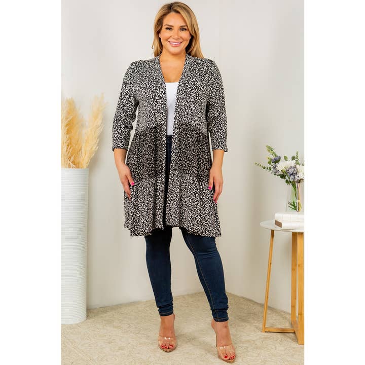 PLUS STORLEK LEOPARD FÄRGBLOCK DIFFERENTIERAD KOFTA för wholesale av Curve Market