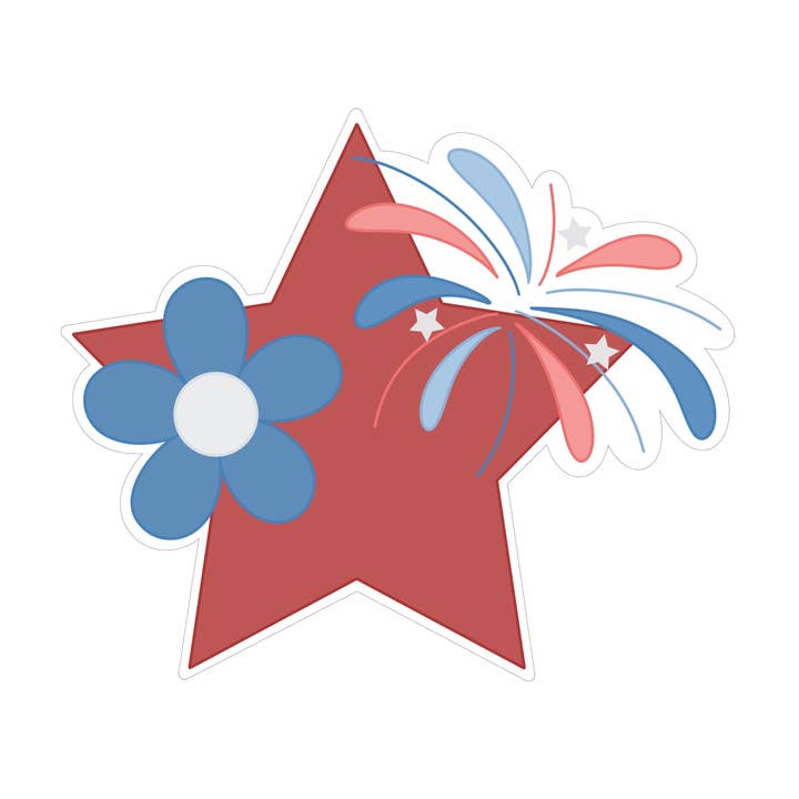 Stjärna med blomma och fyrverkeri kakform för wholesale av Maison’s Custom Cutters