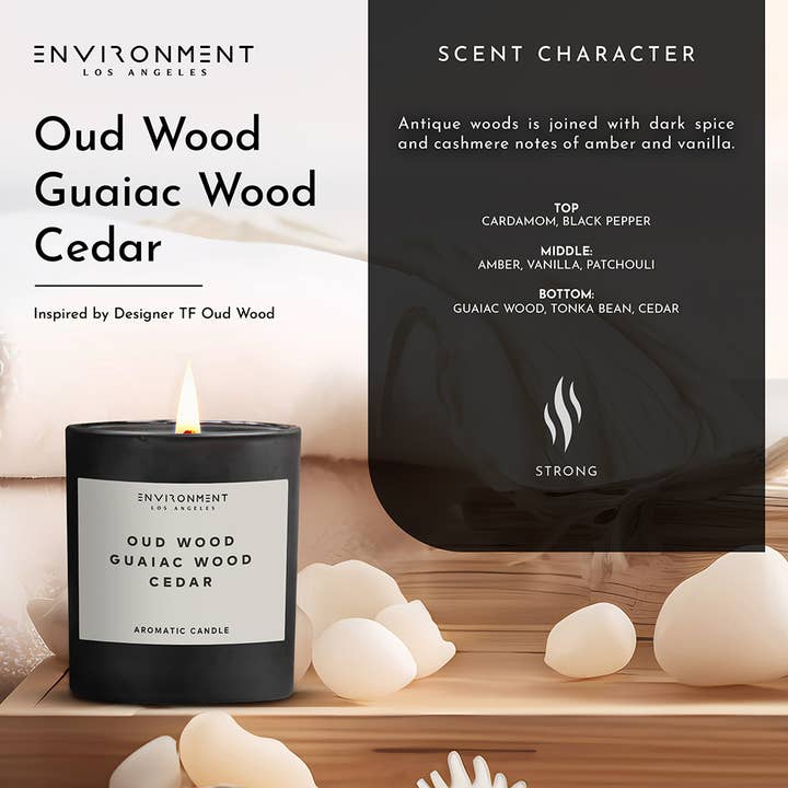 ENVIRONMENT - Wholesale Jar/Filled Candle - 8oz Inspired by Tom Ford® Candle with Lid and Box Oud Wood4