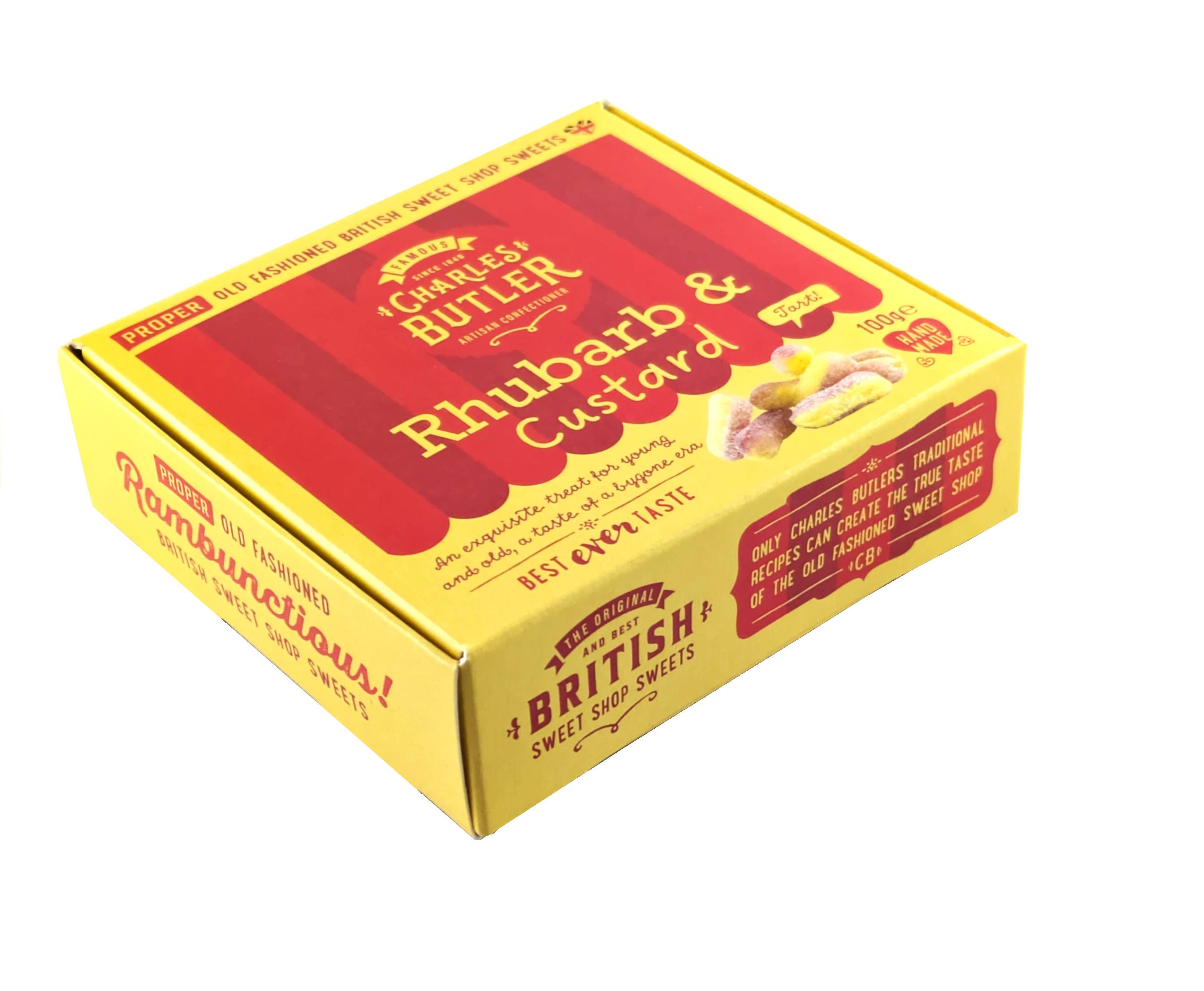 Charles Butler - Wholesale Hard Candy - Charles Butler Rhubarb & Custard 100g1