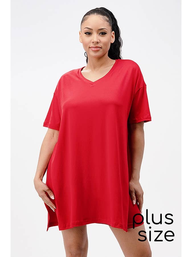 Set camicia e pantaloncini con scollo a V Big Side Split Plus per la vendita all'ingrosso da parte di Lime All the Time