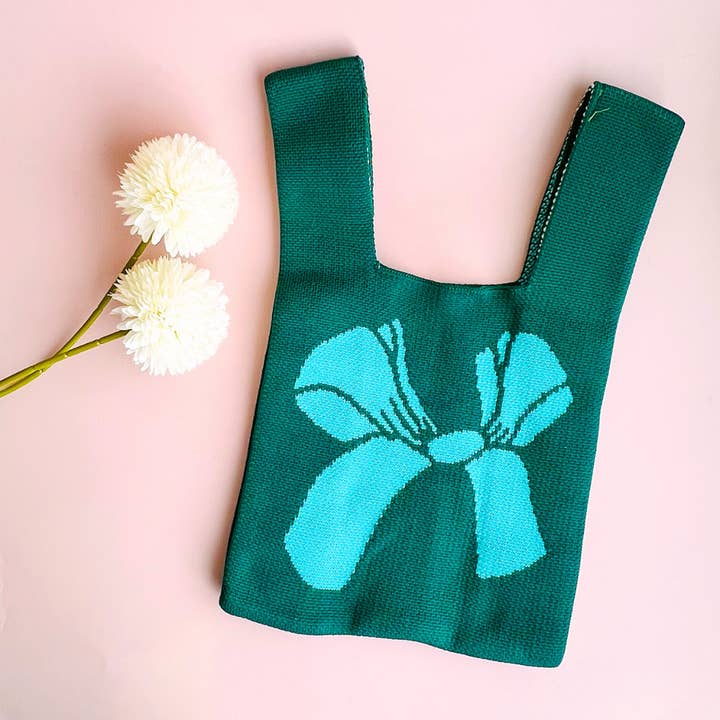 Tiny Gift Society - Wholesale Tote bag – Women's - Woven Bow Bag | Korean Bag | Small Accessory and Book Tote2
