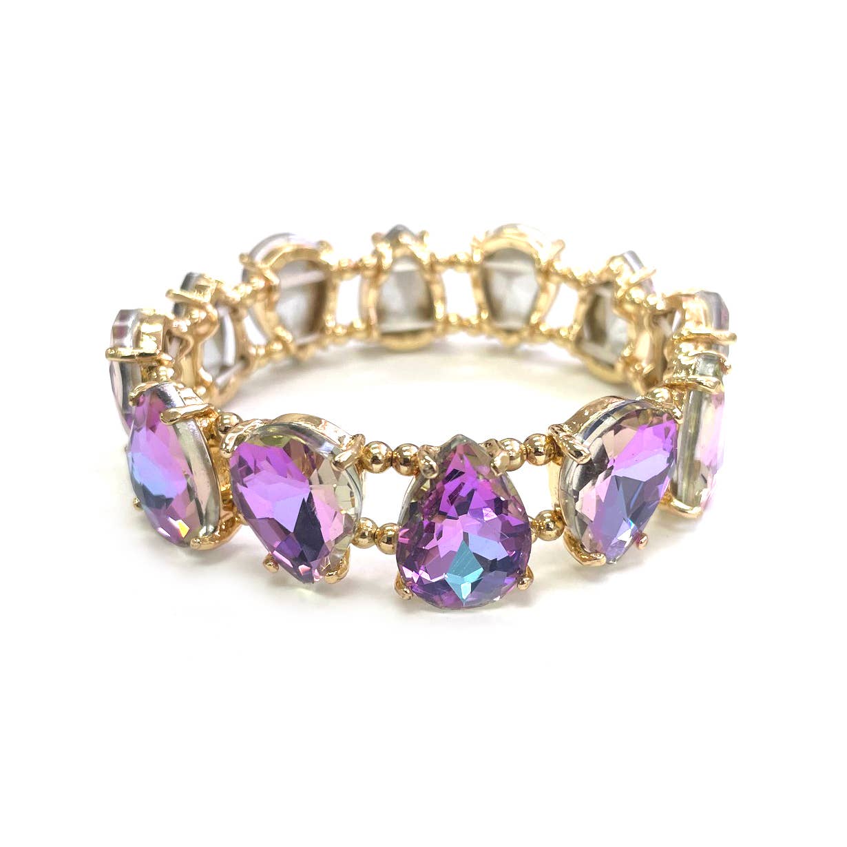 StarryNYC - Vendita all'ingrosso Bracciale con perline - Bracciale elastico con perline di cristallo a goccia di vetro4