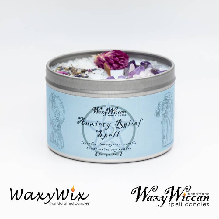 The Wicklow Witch Ltd – Engroshandel Rejsestearinlys – Wiccan Angst Relief stave stearinlys med krystaller2