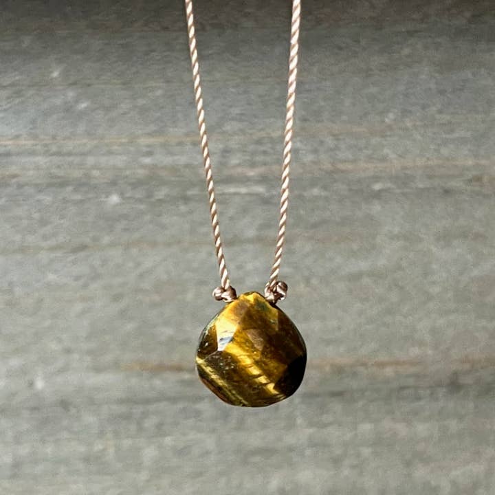 Merelani Designs - Wholesale Pendant/charm necklace - Tigers Eye Faceted Teardrop Gemstone Necklace5