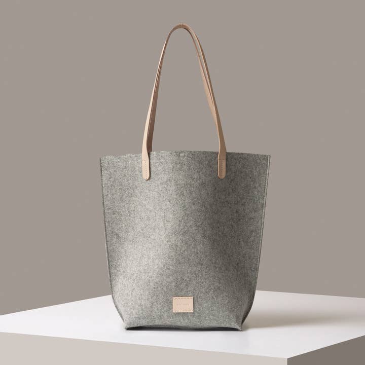 Hana Merino Wool Tote in Granite for wholesale on Faire0