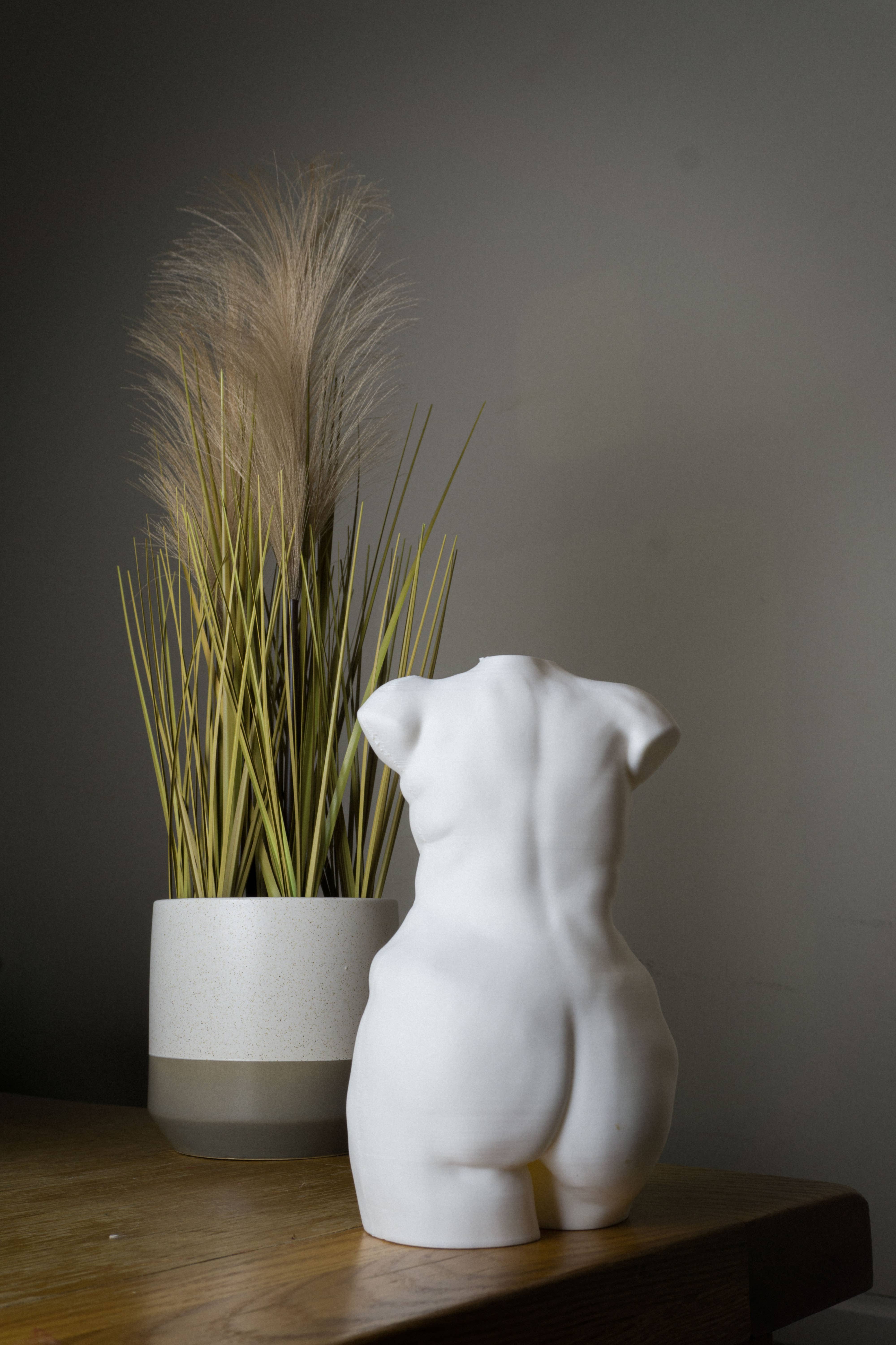 alterly – Engroshandel Vase – Kurvet Kvinde Figur Vase, Kvinde Krop - 3D Trykt, Hvid4