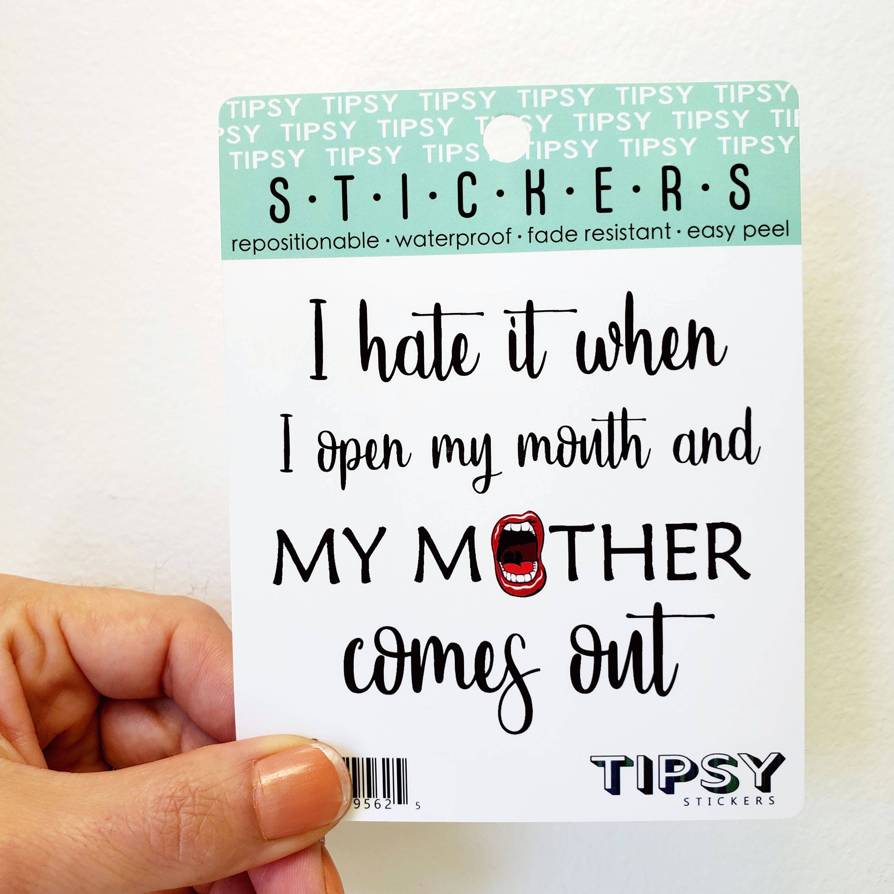 Tipsy Coasters & Gifts - Vendita all'ingrosso Adesivo - Adesivo divertente | Odio quando apro bocca1