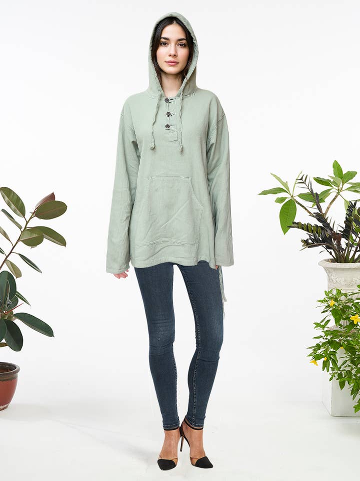 UNISEX CLOTHING- COTTON HOODIE (KT-1640) for wholesale by Kathmandu Imports