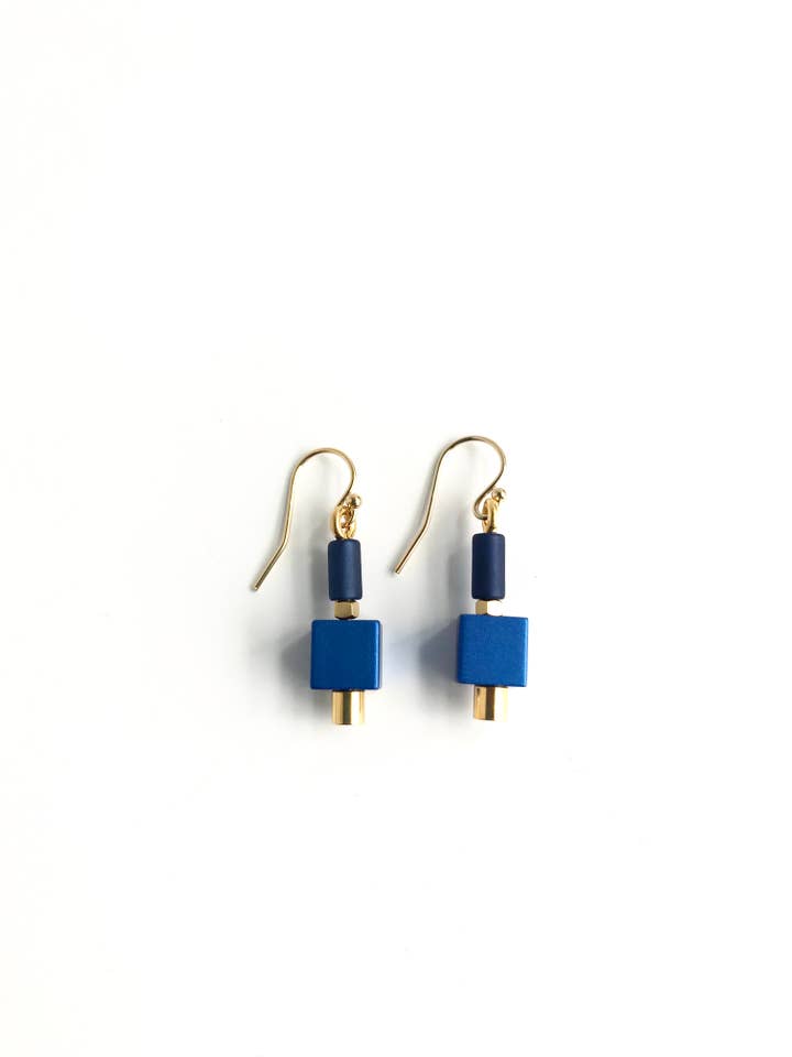 Cube earrings for wholesale by Trecy Bleich