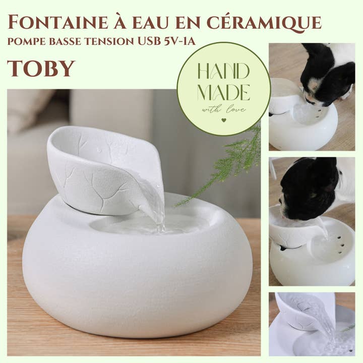 Zen'Arôme - Wholesale Pet Bowl - Cat/Dog - Toby Animal Fountain - Non-Toxic Glazed Ceramic1