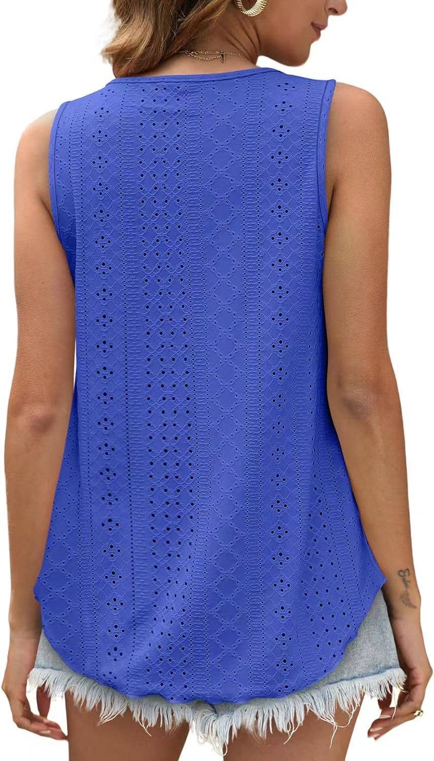 Lovesoft - Wholesale Tanktop - Dames - Dames zomerse losvallende mouwloze top met ronde hals12