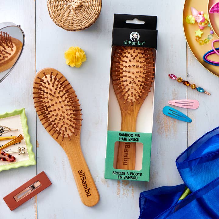 allBambu Inc - Wholesale Hair Brush/Comb - Bamboo Hairbrush - Oval1