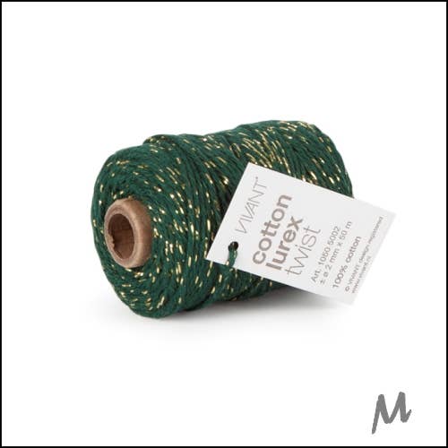 Mini Art Products - Wholesale Ribbon - Gift Wrapping - Lurex Cord - Dark Green - 50m