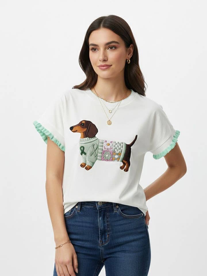 Hond bedrukte T-shirt met contrasterende afwerkingen Art 1556 voor wholesale door Nota bene