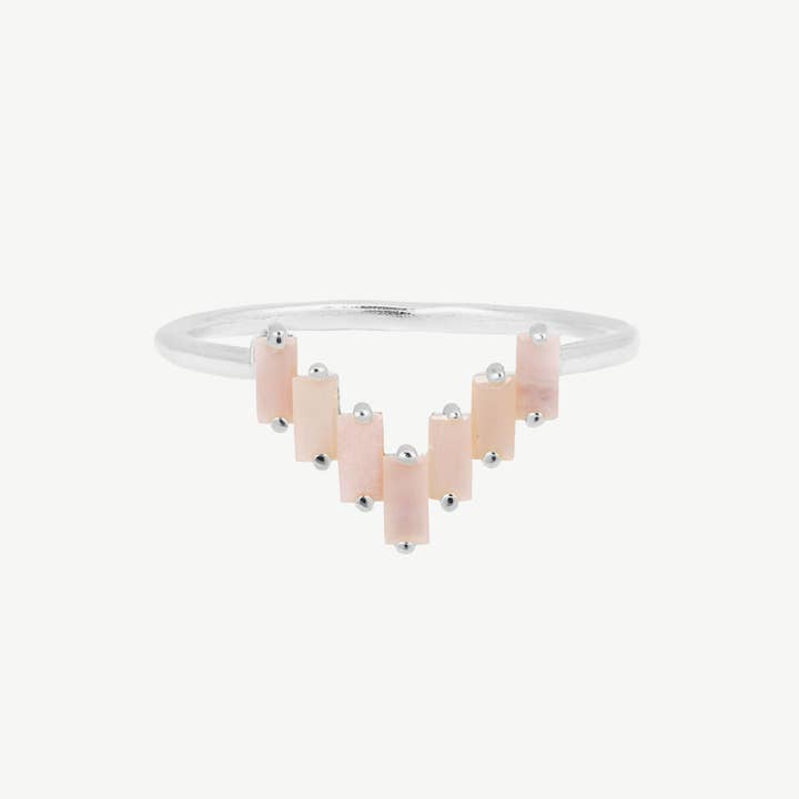 Chevron Ring in Pink Opal for wholesale by Studio Grun