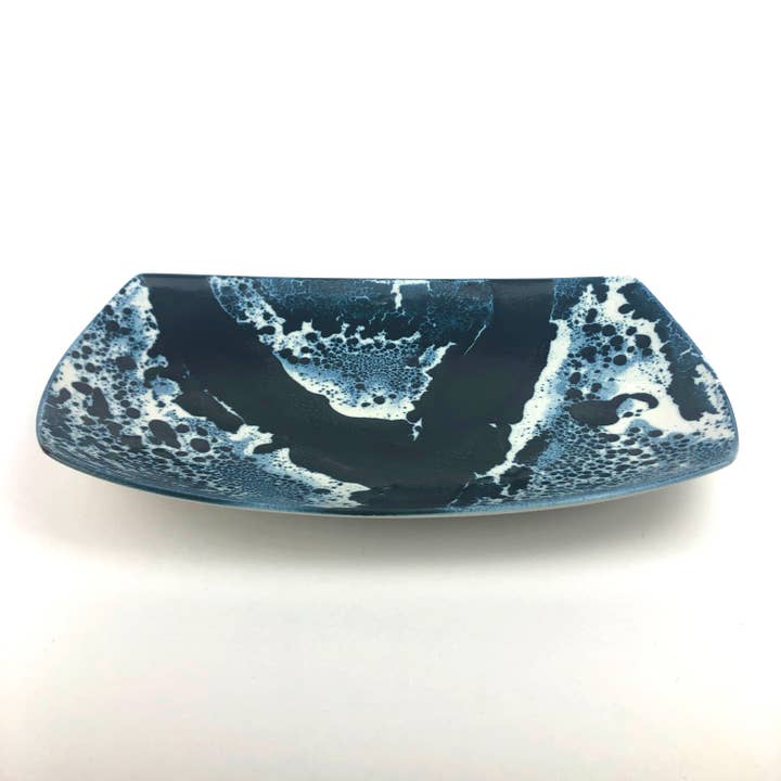 Wabi Sabi Blue Oval Platter for wholesale by Michael Wainwright