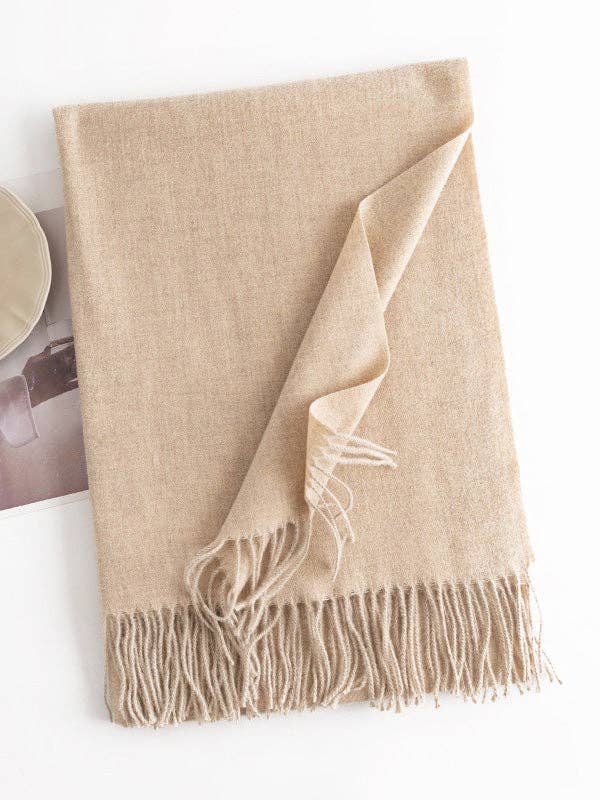 VividLux – wholesale Scarf – Women's – Keep Warm Solid Color Tasseled Shawl&Scarf26