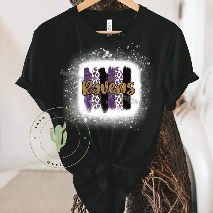 Camiseta unisex Ravens Paint Strokes Bleach para venta al por mayor de Into The Desert