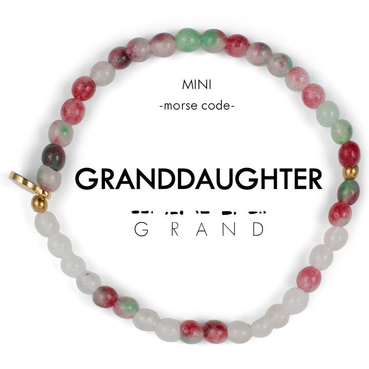 MINI Kids Morse Code Bracelet | GRANDDAUGHTER for wholesale by ETHICGOODS