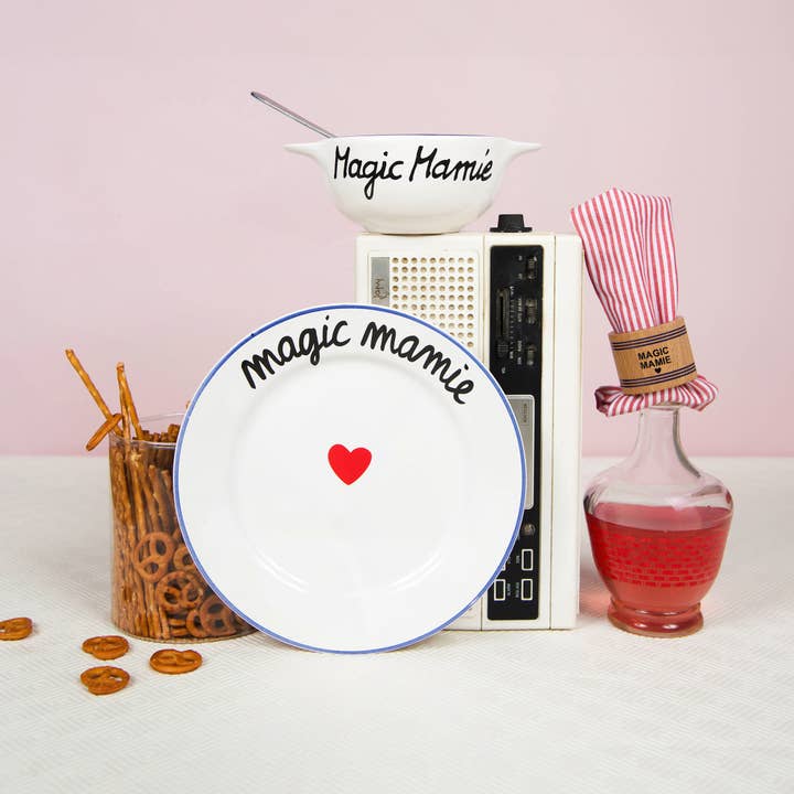 Pied De Poule - Wholesale Decorative Plate/Dish/Bowl - Plate THE FAMILY HAS A BLAST - MAGIC GRANNY1