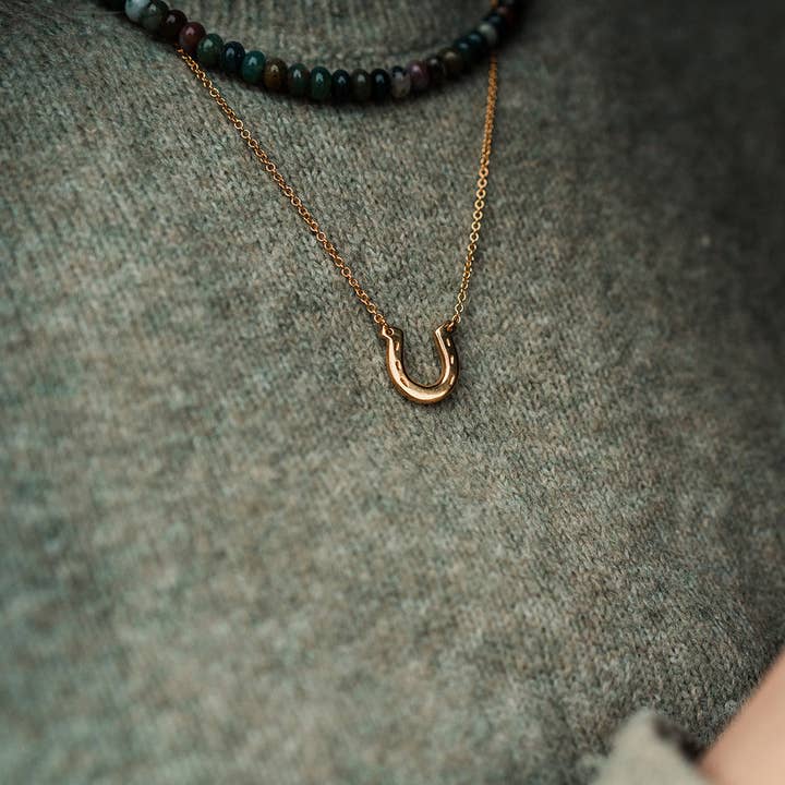 Gold Plated Horseshoe Pendant for wholesale by Kirsty Taylor Goldsmiths