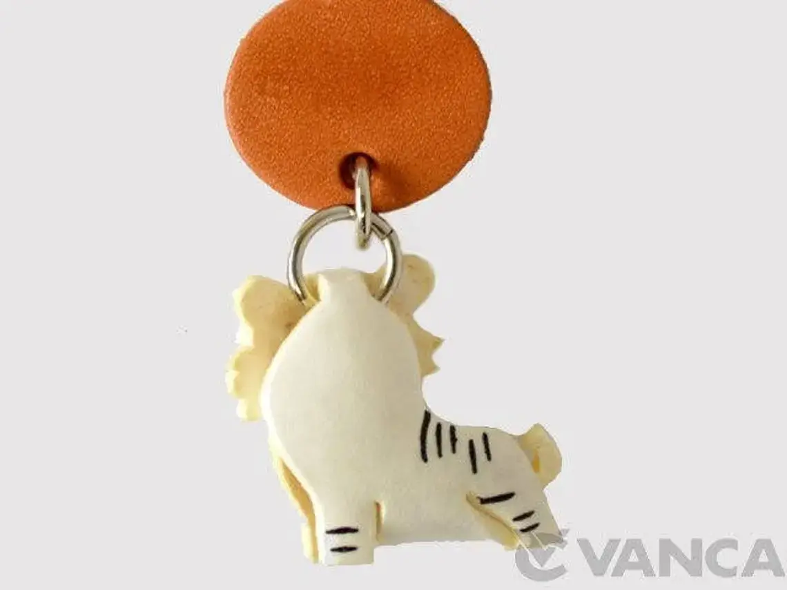 VANCA CRAFT - Wholesale Keychain – Women's - White Tiger Leather Animal Handmade Keychain Bag Charm1
