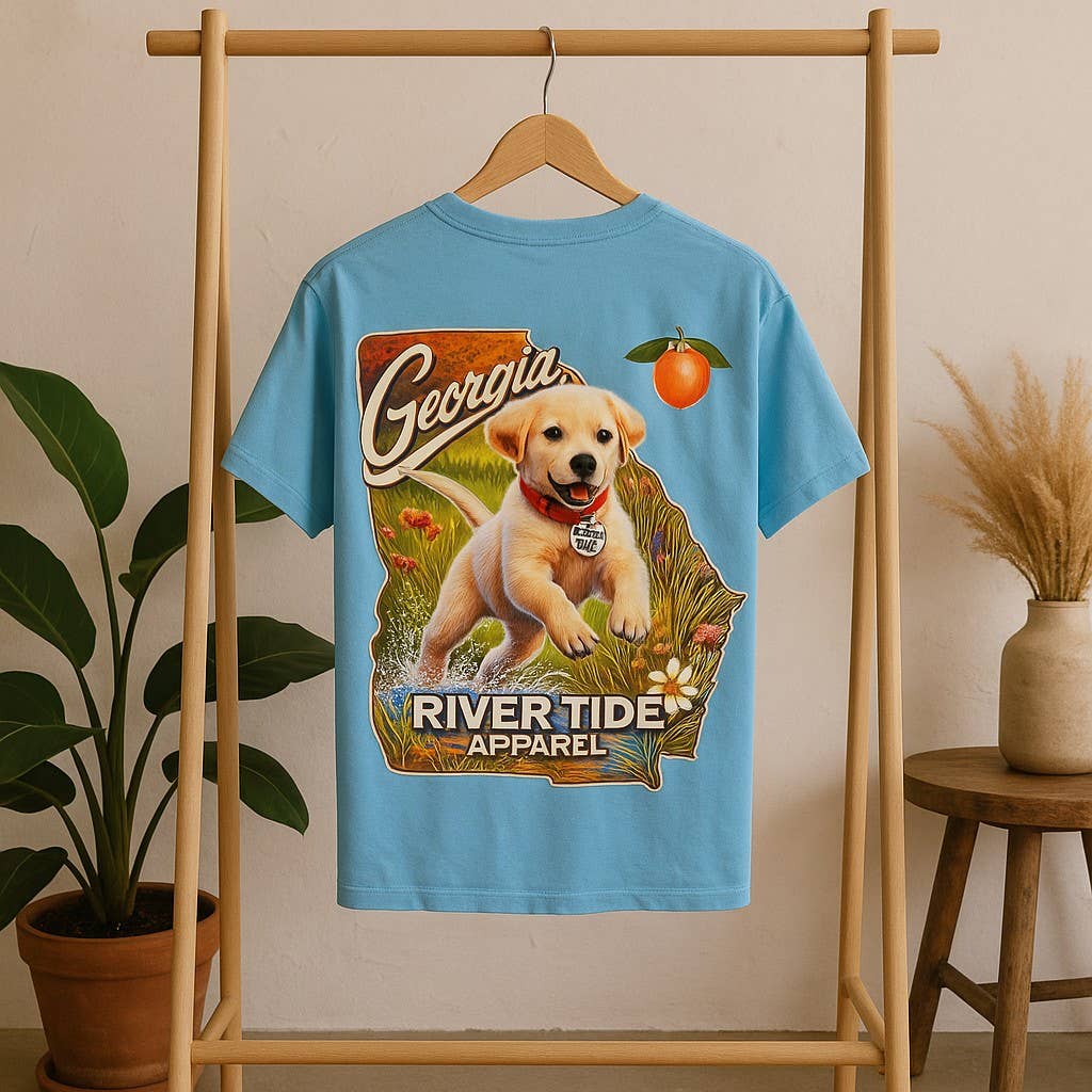 River Tide Apparel - Wholesale T-Shirt (Graphic) - Unisex - Georgia Peach Puppy Tee Shirt2