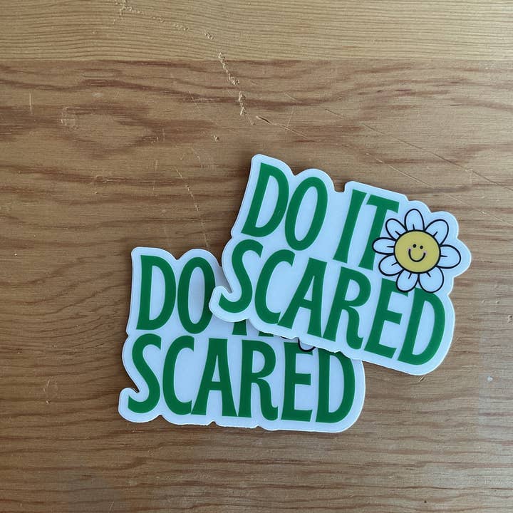 The Vibrant Book Club - Wholesale Sticker - Do It Scared Sticker