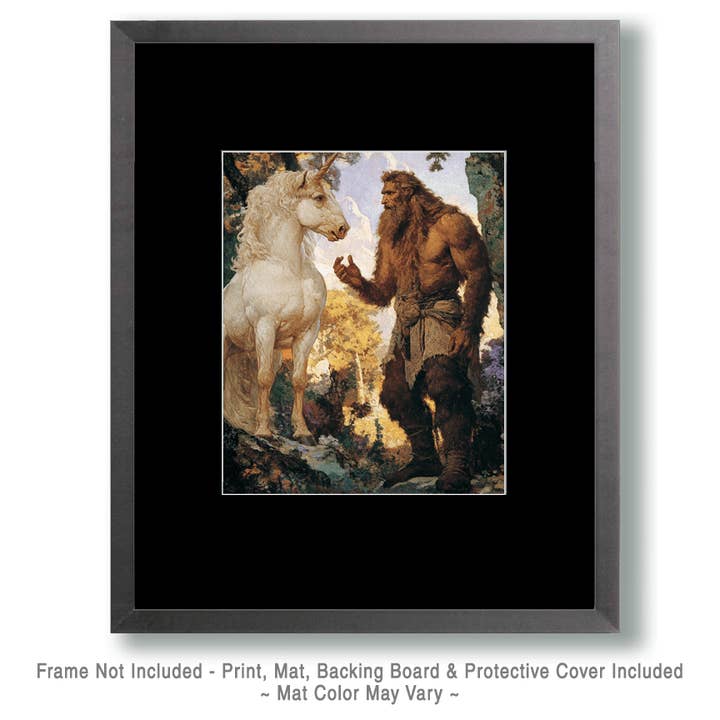 Mowbi - Wholesale Art Print - Sasquatch Discussion - Unicorn & Pegasus Wall Art Prints – 8″x10″ Artwork for 11″x14″ Frame