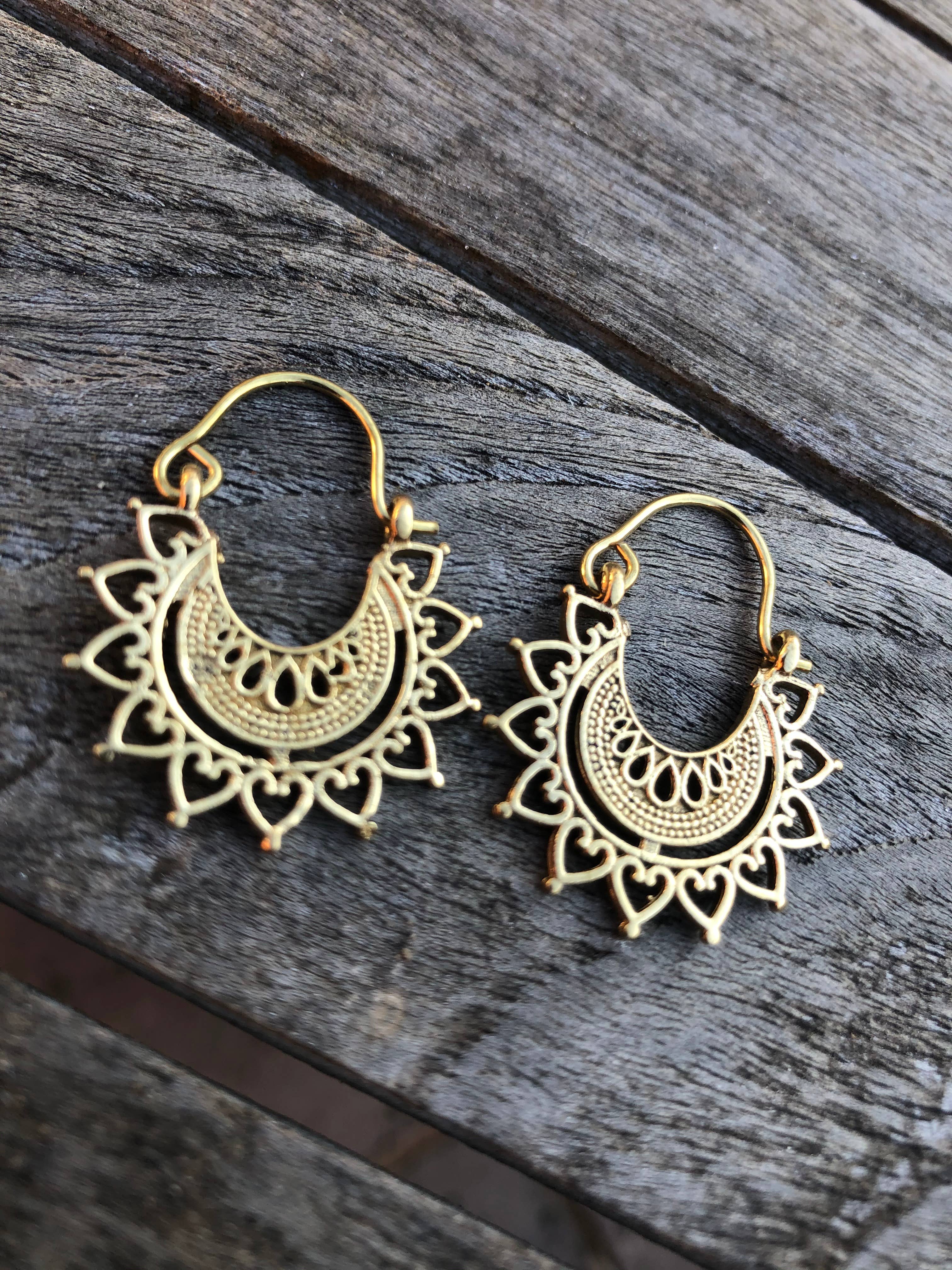 Emma's Emporium – wholesale Hoop earrings – Brass Tribal Gypsy Ethnic Earrings - Small2