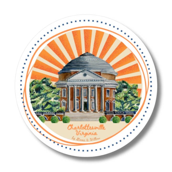 Autocollant en vinyle - UVA Rotunda pour la vente par Goose and Willow