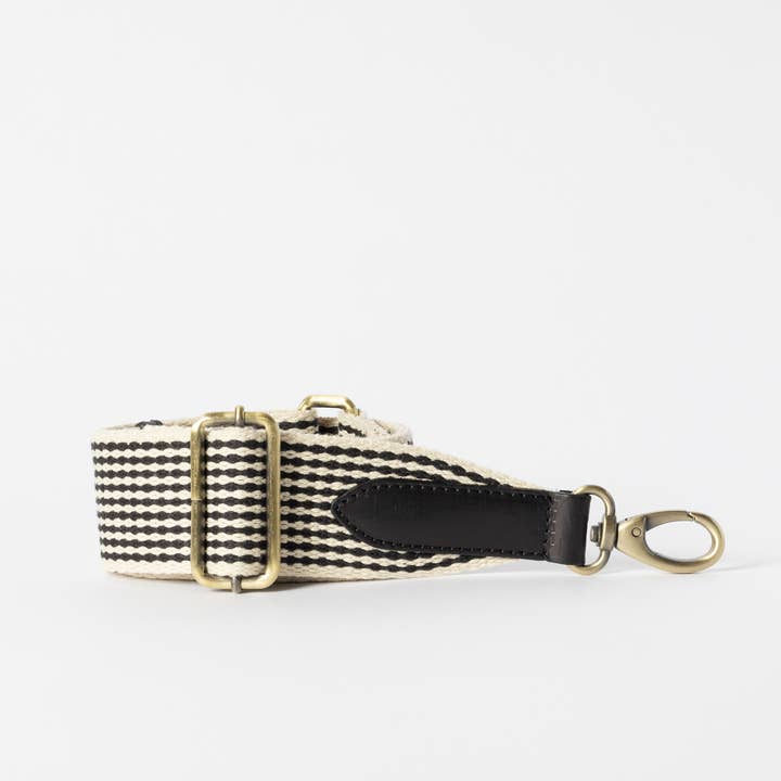 O My Bag - Wholesale Bag Strap - Women's - Webbing Strap - Black/White Checkered Black Classic Leather