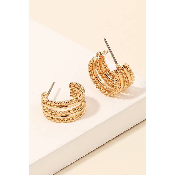 Anarchy Street - Wholesale Hoop Earrings - Small Layered Metallic Hoop Earrings