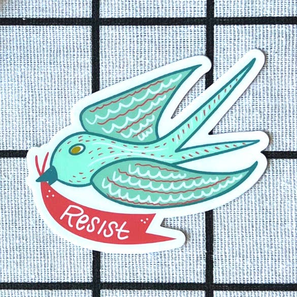 Resist Feminist Bird High Quality Vinyl Sticker for wholesale by Hello Alice